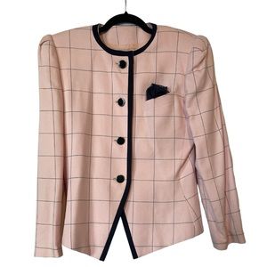 Vintage 80s Stirling Cooper Pink & Blue Blazer, Size 8
